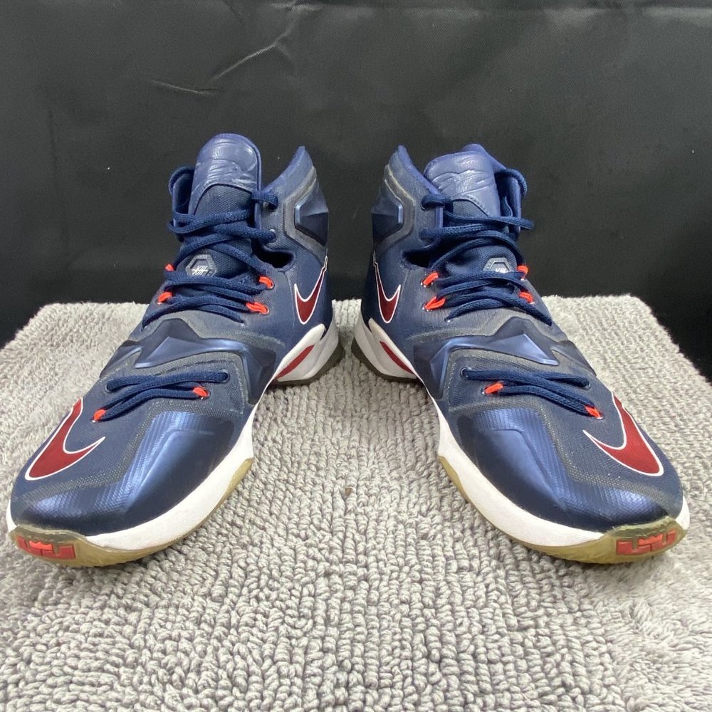 Nike Lebron XIII Basketball Sneakers Shoes Mens Size 10.5 Navy Red 807219-461 - Picture 4 of 11